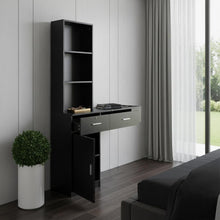 Load image into Gallery viewer, Wood Mirrored Two Drawer Vanity Table - Black