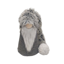 Load image into Gallery viewer, Fabric Christmas Santa Standing Gnome - Gray / White