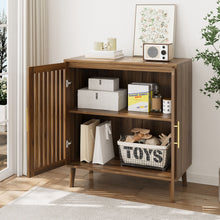 Load image into Gallery viewer, Grille Striped Sideboard Buffet Cabinet With Storage