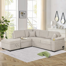 Load image into Gallery viewer, Sleeper Sofa Bed, 2 In 1 Pull Out Sofa Bed L Shape Couch With Storage Ottoman For Living Room, Bedroom Couch And Small Apartment