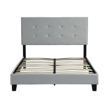 Load image into Gallery viewer, Queen Size Upholstered Platform Bed Frame With Pull Point Tufted Headboard, Strong Slat Support, Mattress Foundation, No Box Spring Needed - Gray