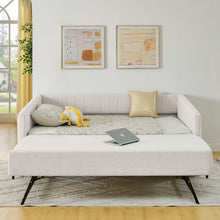Load image into Gallery viewer, Upholstered Daybed With Trundle With Vertical Stripes