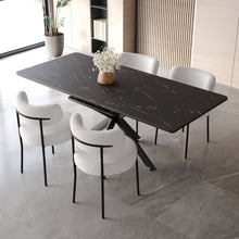 Load image into Gallery viewer, Extendable Dining Table Set With Curved Backrest Upholstered Chairs
