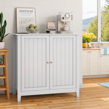 Load image into Gallery viewer, Double Door Storage Cabinet With Knobs - White