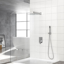 Load image into Gallery viewer, Dual Shower Head System With Square Rain Shower And Rough In Valve