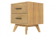 Load image into Gallery viewer, Contemporary Nightstand With Two Drawers - Natural Light Mocha