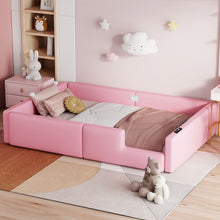 Load image into Gallery viewer, Platform Bed With Guardrail And Charging Station