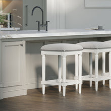 Load image into Gallery viewer, Square Stool With Upholstered Seat
