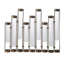 Load image into Gallery viewer, Enameled Nine Bloom Table Vase - Bronze / Clear