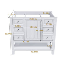 Load image into Gallery viewer, 36" Bathroom Vanity With 1 Cabinet And 3 Drawers 1, Storage Solution - White