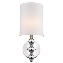 Load image into Gallery viewer, Wall Light With Linen Fabric Shade - Chrome Silver