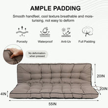 Load image into Gallery viewer, 3 Seater Outdoor Porch Swing Cushion With Backrest, Waterproof