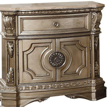 Load image into Gallery viewer, One Drawer Faux Marble And Solid Wood Nightstand With Storage - Champagne