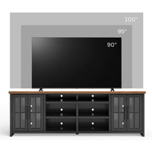 Load image into Gallery viewer, TV Stand Console For TVs Up To 100" - Black / Whiskey