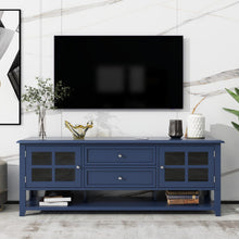 Load image into Gallery viewer, TV Stand, Entertainment Center With Dual Drawers And Hidden Storage, Cabinet With Soft Closing Doors And Sleek Panel Design