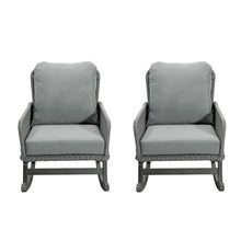Load image into Gallery viewer, Contemporary Minimalist Wicker Rocking Chair With Soft Cushions And Durable Wooden Frame
