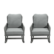 Load image into Gallery viewer, Contemporary Minimalist Wicker Rocking Chair With Soft Cushions And Durable Wooden Frame