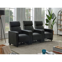 Load image into Gallery viewer, Warren - 3 Seater Reclining Home Theater - Black