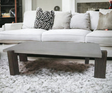 Load image into Gallery viewer, Concrete Rectangular Coffee Table - Walnut And Dark Gray