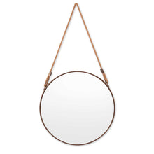 Load image into Gallery viewer, 19" Copper Metal Round Rope Hanging Accent Mirror - Dark Brown