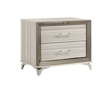Load image into Gallery viewer, 25" Wood Lighted Two Drawer Nightstand - Silver / White