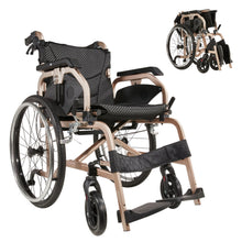 Load image into Gallery viewer, Premium Lightweight Foldable Transport Wheelchair For Adults