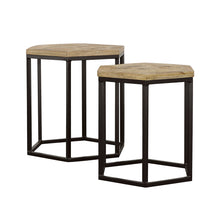 Load image into Gallery viewer, 2 Piece Nesting Table With Hexagon Base - Brown