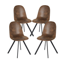 Load image into Gallery viewer, Upholstered Suede Dining Side Chairs (Set of 4) - Brown / Black