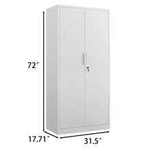 Load image into Gallery viewer, 2 Door File Cabinet With Lock, 4 Adjustable Shelves, Heavy-Duty