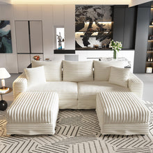 Load image into Gallery viewer, Deep Seat Convertible Sofa With Soft Pillows And Ottomans