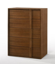Load image into Gallery viewer, Wood Contemporary Five Drawer Dresser - Walnut Brown