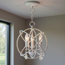 Load image into Gallery viewer, 14" Three-Light Dimmable Chandelier With Shades - White