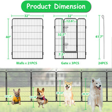 Load image into Gallery viewer, Dog Pens Outdoor Height Foldable Panels Heavy Duty Metal Portable Dog Playpen Indoor Anti Rust Exercise Dog Fence With Doors For Pets Play Pen For RV Camping Yard