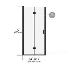 Load image into Gallery viewer, Bifold Frameless Glass Shower Door With Pivot Swing Panel, Tempered Clear Glass