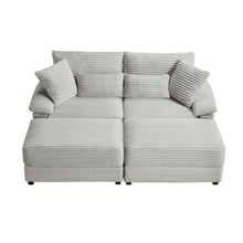 Load image into Gallery viewer, Double Chaise Lounge Set With Reversible Storage Ottomans, USB Port