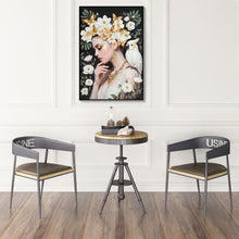 Load image into Gallery viewer, Beauty Posters Beauty Lady Wall Art And Floral Canvas Artwork For Living Room - Ivory / Gold
