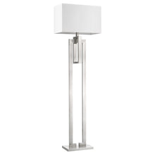 Load image into Gallery viewer, 64" Traditional Shaped Floor Lamp With White Rectangular Shade - Nickel