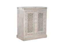 Load image into Gallery viewer, Solid Wood Carved Floral Bar Cabinet With Two Doors One Drawer (727847) - White