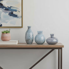 Load image into Gallery viewer, Seeded Table Vases (Set of 3) - Blue / Gray