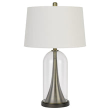 Load image into Gallery viewer, 29" Metal Table Lamp With Empire Shade - Clear White