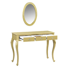 Load image into Gallery viewer, Wood Mirrored Three Drawer Vanity Table - Brown