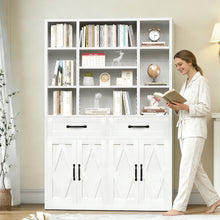 Load image into Gallery viewer, Industrial Bookcase Tall With Adjustable Shelves, Drawers & Doors