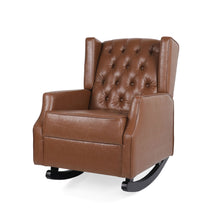 Load image into Gallery viewer, Moss - Upholstered Rocking Recliner With Diamond Tufting And Wingback - Light Brown