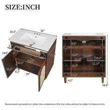 Load image into Gallery viewer, Modern Bathroom Vanity With Sink, Cabinet With Adjustable Shelf