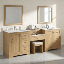 Load image into Gallery viewer, Double Sink Bathroom Vanity With Countertop, 2 Ceramic Sinks, 6 Drawers, Soft Close Design
