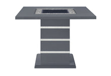 Load image into Gallery viewer, 47" Glass Faux Crystal And Wood Square Bar Table - Gray
