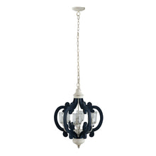 Load image into Gallery viewer, Wood Chandelier 6 Light Farmhouse Pendant Lighting Wood Hanging Light Fixture For Kitchen Living Dining Room, Bulb Not Included - Cream