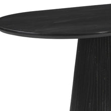 Load image into Gallery viewer, 81" Solid Wood And Wood Pedestal Base Oval Dining Table - Black