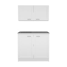 Load image into Gallery viewer, 42" Wood Accent Cabinet Set With Four Doors - Black And White