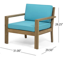 Load image into Gallery viewer, Antoine - Outdoor Acacia Wood Club Chairs With Cushions, (Set of 2)